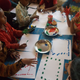 Balwadi kids engaged in activities at the Sector 68 mobile creche